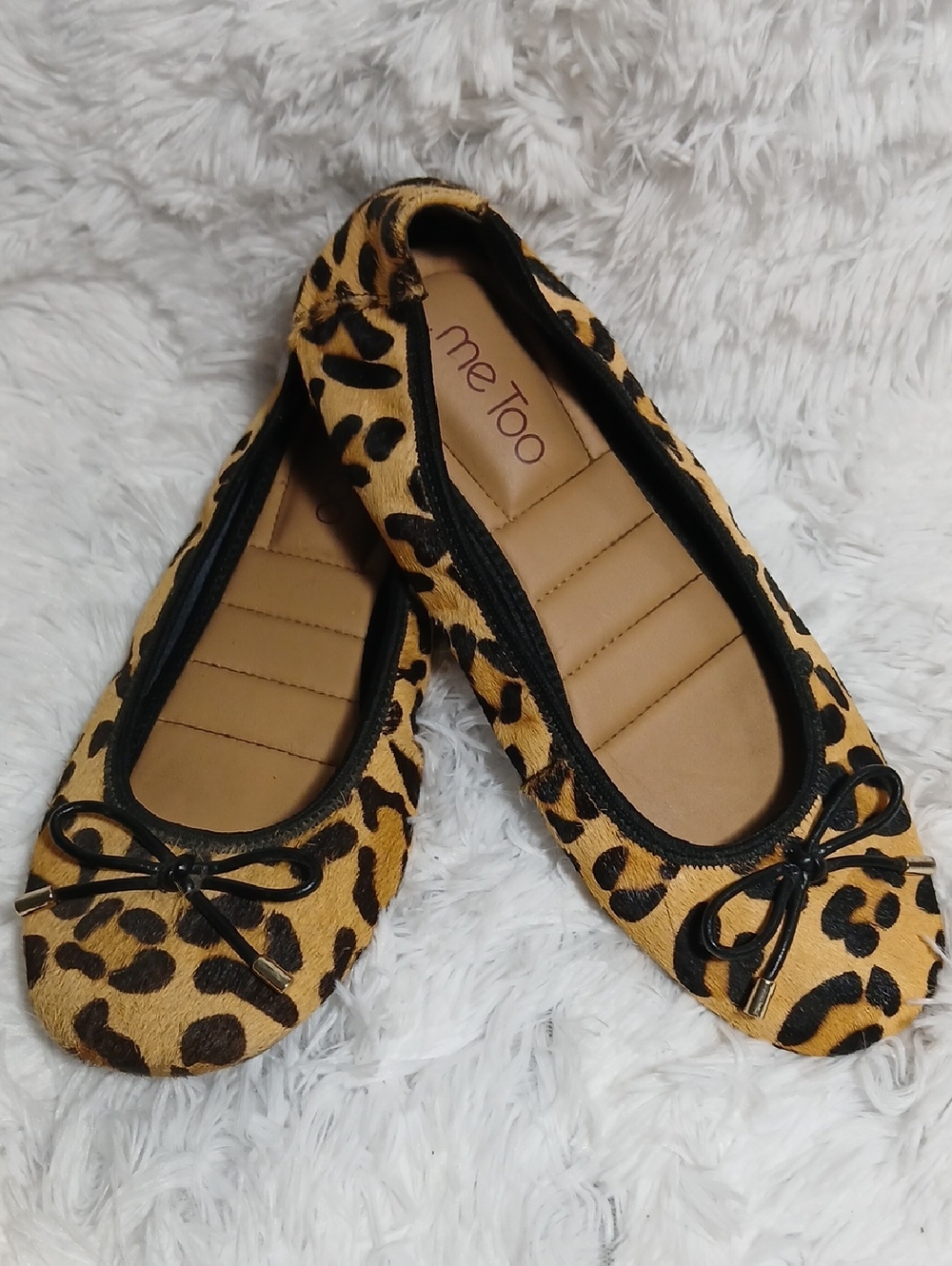 Animal Print Ballet Flats 7.5 Me Too Calf Hair Animal Print